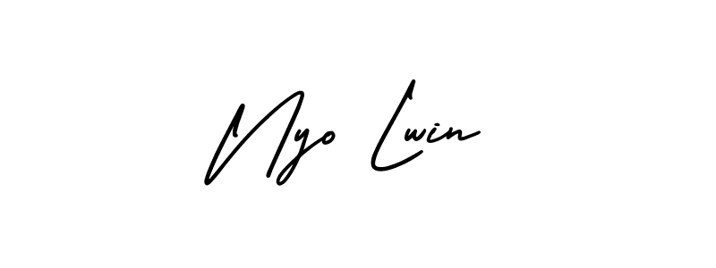 Also we have Nyo Lwin name is the best signature style. Create professional handwritten signature collection using AmerikaSignatureDemo-Regular autograph style. Nyo Lwin signature style 3 images and pictures png