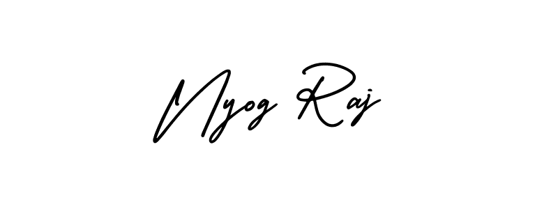 This is the best signature style for the Nyog Raj name. Also you like these signature font (AmerikaSignatureDemo-Regular). Mix name signature. Nyog Raj signature style 3 images and pictures png