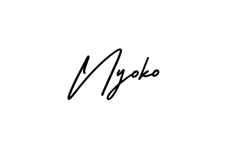 Create a beautiful signature design for name Nyoko. With this signature (AmerikaSignatureDemo-Regular) fonts, you can make a handwritten signature for free. Nyoko signature style 3 images and pictures png