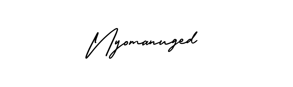 How to make Nyomanuged signature? AmerikaSignatureDemo-Regular is a professional autograph style. Create handwritten signature for Nyomanuged name. Nyomanuged signature style 3 images and pictures png