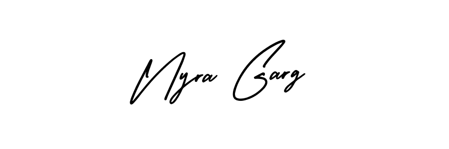 AmerikaSignatureDemo-Regular is a professional signature style that is perfect for those who want to add a touch of class to their signature. It is also a great choice for those who want to make their signature more unique. Get Nyra Garg name to fancy signature for free. Nyra Garg signature style 3 images and pictures png