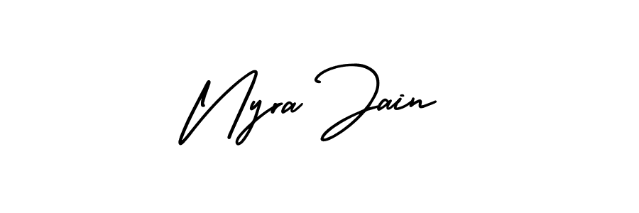 Make a beautiful signature design for name Nyra Jain. With this signature (AmerikaSignatureDemo-Regular) style, you can create a handwritten signature for free. Nyra Jain signature style 3 images and pictures png