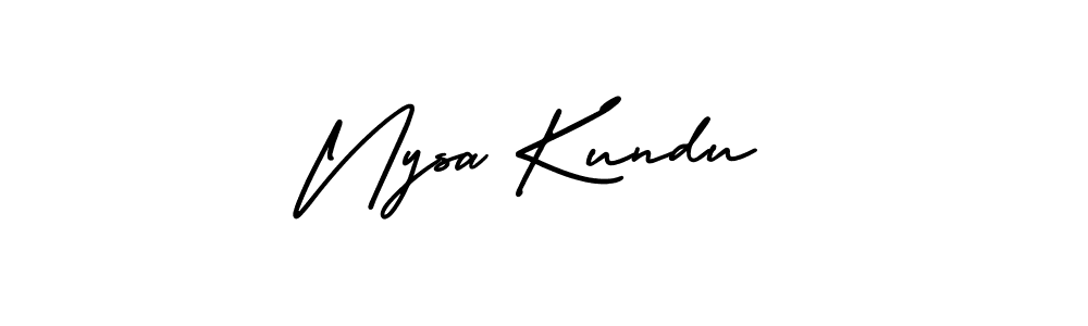 This is the best signature style for the Nysa Kundu name. Also you like these signature font (AmerikaSignatureDemo-Regular). Mix name signature. Nysa Kundu signature style 3 images and pictures png