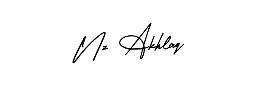 AmerikaSignatureDemo-Regular is a professional signature style that is perfect for those who want to add a touch of class to their signature. It is also a great choice for those who want to make their signature more unique. Get Nz Akhlaq name to fancy signature for free. Nz Akhlaq signature style 3 images and pictures png