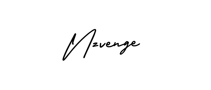 How to make Nzvenge name signature. Use AmerikaSignatureDemo-Regular style for creating short signs online. This is the latest handwritten sign. Nzvenge signature style 3 images and pictures png