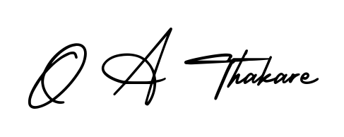 Express your personality with a custom O A Thakare signature crafted with AmerikaSignatureDemo-Regular typography. Free transparent PNG download available. O A Thakare signature style 3 images and pictures png