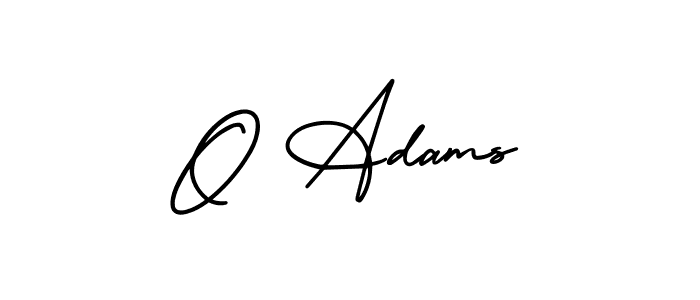 Use a signature maker to create a handwritten signature online. With this signature software, you can design (AmerikaSignatureDemo-Regular) your own signature for name O Adams. O Adams signature style 3 images and pictures png