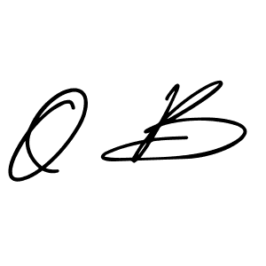 Use a signature maker to create a handwritten signature online. With this signature software, you can design (AmerikaSignatureDemo-Regular) your own signature for name O B. O B signature style 3 images and pictures png