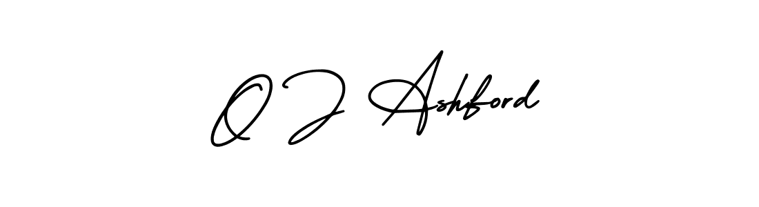 How to make O J Ashford name signature. Use AmerikaSignatureDemo-Regular style for creating short signs online. This is the latest handwritten sign. O J Ashford signature style 3 images and pictures png