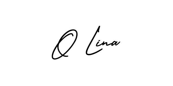 Use a signature maker to create a handwritten signature online. With this signature software, you can design (AmerikaSignatureDemo-Regular) your own signature for name O Lina. O Lina signature style 3 images and pictures png