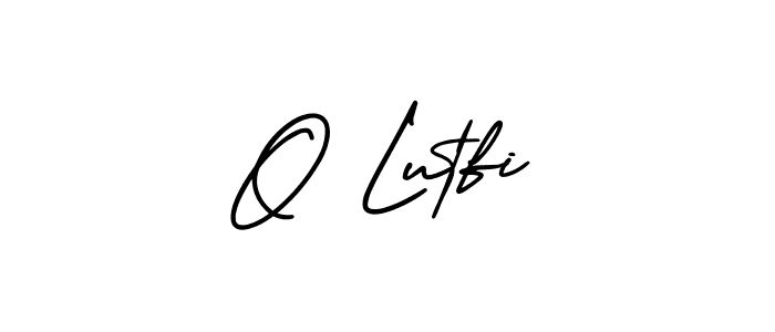 How to make O Lutfi name signature. Use AmerikaSignatureDemo-Regular style for creating short signs online. This is the latest handwritten sign. O Lutfi signature style 3 images and pictures png