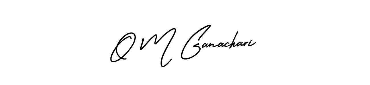 The best way (AmerikaSignatureDemo-Regular) to make a short signature is to pick only two or three words in your name. The name O M Ganachari include a total of six letters. For converting this name. O M Ganachari signature style 3 images and pictures png