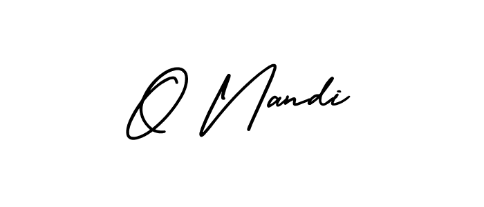 How to make O Nandi name signature. Use AmerikaSignatureDemo-Regular style for creating short signs online. This is the latest handwritten sign. O Nandi signature style 3 images and pictures png