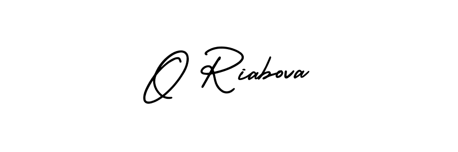Use a signature maker to create a handwritten signature online. With this signature software, you can design (AmerikaSignatureDemo-Regular) your own signature for name O Riabova. O Riabova signature style 3 images and pictures png