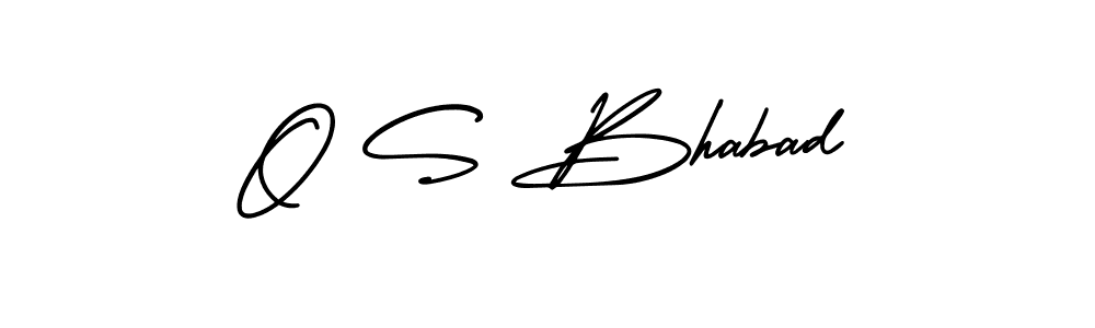 You should practise on your own different ways (AmerikaSignatureDemo-Regular) to write your name (O S Bhabad) in signature. don't let someone else do it for you. O S Bhabad signature style 3 images and pictures png