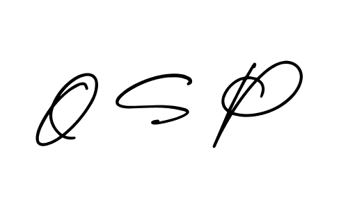 Design your own signature with our free online signature maker. With this signature software, you can create a handwritten (AmerikaSignatureDemo-Regular) signature for name O S P. O S P signature style 3 images and pictures png