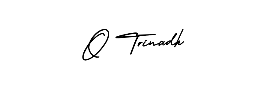 Use a signature maker to create a handwritten signature online. With this signature software, you can design (AmerikaSignatureDemo-Regular) your own signature for name O Trinadh. O Trinadh signature style 3 images and pictures png