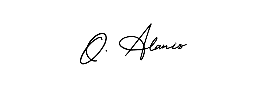 Similarly AmerikaSignatureDemo-Regular is the best handwritten signature design. Signature creator online .You can use it as an online autograph creator for name O. Alanis. O. Alanis signature style 3 images and pictures png