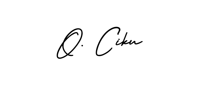 How to make O. Ciku name signature. Use AmerikaSignatureDemo-Regular style for creating short signs online. This is the latest handwritten sign. O. Ciku signature style 3 images and pictures png