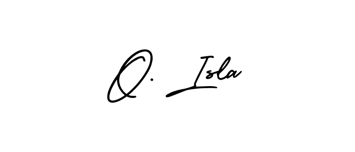 How to make O. Isla name signature. Use AmerikaSignatureDemo-Regular style for creating short signs online. This is the latest handwritten sign. O. Isla signature style 3 images and pictures png