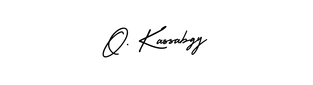 You should practise on your own different ways (AmerikaSignatureDemo-Regular) to write your name (O. Kassabgy) in signature. don't let someone else do it for you. O. Kassabgy signature style 3 images and pictures png