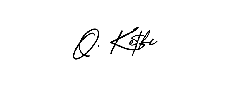 How to make O. Ketfi name signature. Use AmerikaSignatureDemo-Regular style for creating short signs online. This is the latest handwritten sign. O. Ketfi signature style 3 images and pictures png