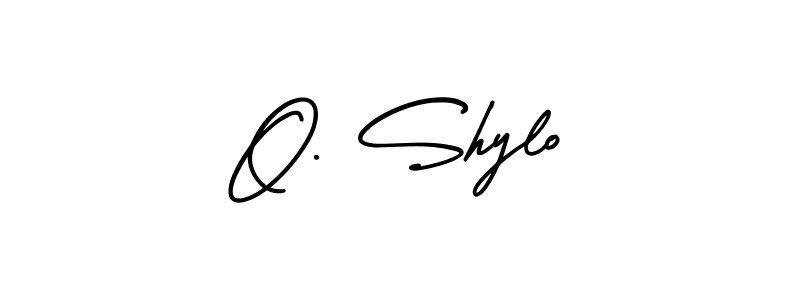 You should practise on your own different ways (AmerikaSignatureDemo-Regular) to write your name (O. Shylo) in signature. don't let someone else do it for you. O. Shylo signature style 3 images and pictures png