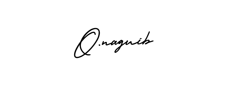 Create a beautiful signature design for name O.naguib. With this signature (AmerikaSignatureDemo-Regular) fonts, you can make a handwritten signature for free. O.naguib signature style 3 images and pictures png