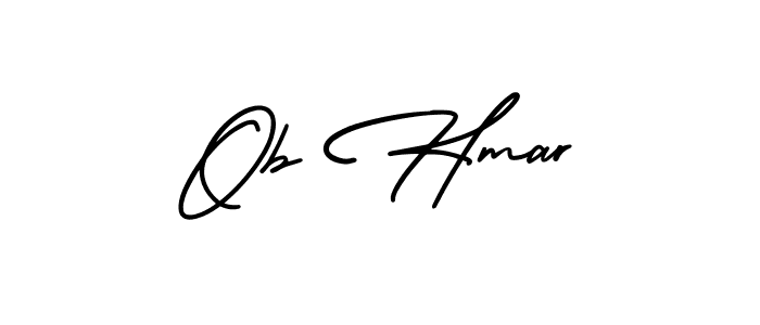 Ob Hmar stylish signature style. Best Handwritten Sign (AmerikaSignatureDemo-Regular) for my name. Handwritten Signature Collection Ideas for my name Ob Hmar. Ob Hmar signature style 3 images and pictures png