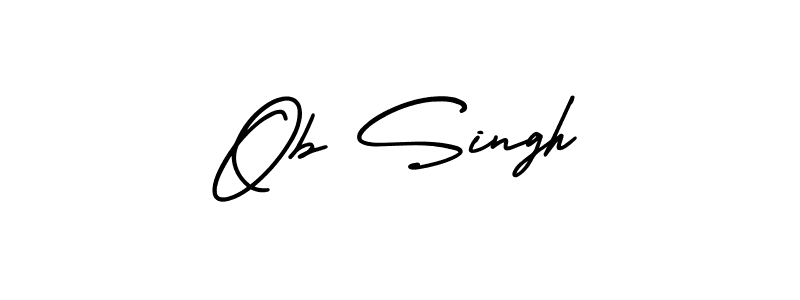 You should practise on your own different ways (AmerikaSignatureDemo-Regular) to write your name (Ob Singh) in signature. don't let someone else do it for you. Ob Singh signature style 3 images and pictures png