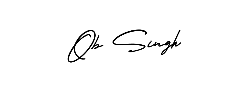 You should practise on your own different ways (AmerikaSignatureDemo-Regular) to write your name (Ob Singh) in signature. don't let someone else do it for you. Ob Singh signature style 3 images and pictures png