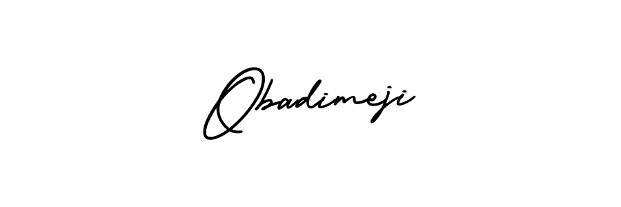 Also You can easily find your signature by using the search form. We will create Obadimeji name handwritten signature images for you free of cost using AmerikaSignatureDemo-Regular sign style. Obadimeji signature style 3 images and pictures png