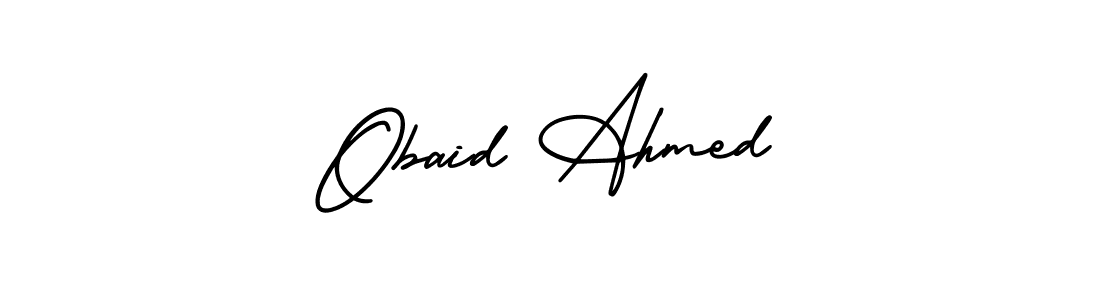 Use a signature maker to create a handwritten signature online. With this signature software, you can design (AmerikaSignatureDemo-Regular) your own signature for name Obaid Ahmed. Obaid Ahmed signature style 3 images and pictures png