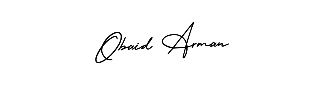 Obaid Arman stylish signature style. Best Handwritten Sign (AmerikaSignatureDemo-Regular) for my name. Handwritten Signature Collection Ideas for my name Obaid Arman. Obaid Arman signature style 3 images and pictures png