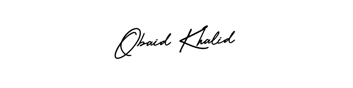 How to make Obaid Khalid name signature. Use AmerikaSignatureDemo-Regular style for creating short signs online. This is the latest handwritten sign. Obaid Khalid signature style 3 images and pictures png