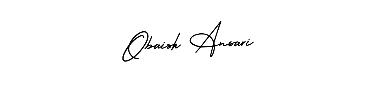 This is the best signature style for the Obaish Ansari name. Also you like these signature font (AmerikaSignatureDemo-Regular). Mix name signature. Obaish Ansari signature style 3 images and pictures png
