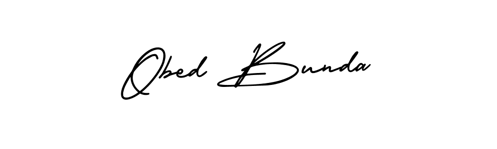 Design your own signature with our free online signature maker. With this signature software, you can create a handwritten (AmerikaSignatureDemo-Regular) signature for name Obed Bunda. Obed Bunda signature style 3 images and pictures png