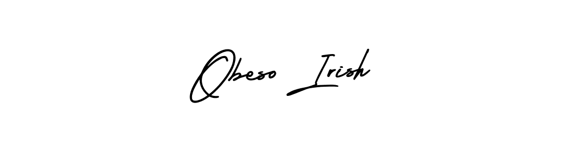 How to Draw Obeso Irish signature style? AmerikaSignatureDemo-Regular is a latest design signature styles for name Obeso Irish. Obeso Irish signature style 3 images and pictures png
