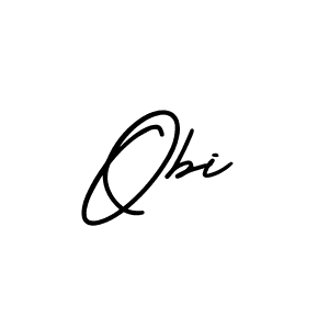 Use a signature maker to create a handwritten signature online. With this signature software, you can design (AmerikaSignatureDemo-Regular) your own signature for name Obi. Obi signature style 3 images and pictures png