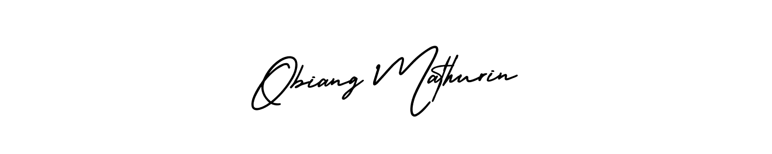 Make a beautiful signature design for name Obiang Mathurin. With this signature (AmerikaSignatureDemo-Regular) style, you can create a handwritten signature for free. Obiang Mathurin signature style 3 images and pictures png