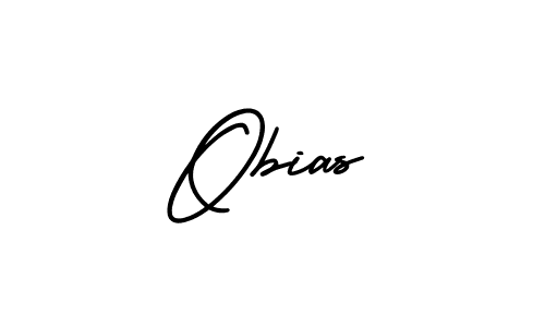 How to make Obias name signature. Use AmerikaSignatureDemo-Regular style for creating short signs online. This is the latest handwritten sign. Obias signature style 3 images and pictures png