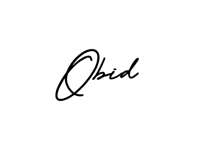 How to make Obid name signature. Use AmerikaSignatureDemo-Regular style for creating short signs online. This is the latest handwritten sign. Obid signature style 3 images and pictures png