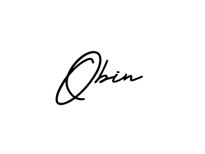 Obin stylish signature style. Best Handwritten Sign (AmerikaSignatureDemo-Regular) for my name. Handwritten Signature Collection Ideas for my name Obin. Obin signature style 3 images and pictures png