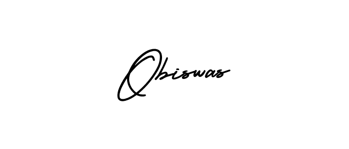 It looks lik you need a new signature style for name Obiswas. Design unique handwritten (AmerikaSignatureDemo-Regular) signature with our free signature maker in just a few clicks. Obiswas signature style 3 images and pictures png