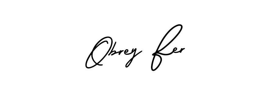Also we have Obrey Fer name is the best signature style. Create professional handwritten signature collection using AmerikaSignatureDemo-Regular autograph style. Obrey Fer signature style 3 images and pictures png