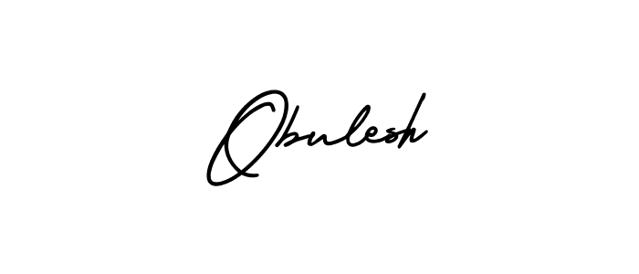 Use a signature maker to create a handwritten signature online. With this signature software, you can design (AmerikaSignatureDemo-Regular) your own signature for name Obulesh. Obulesh signature style 3 images and pictures png