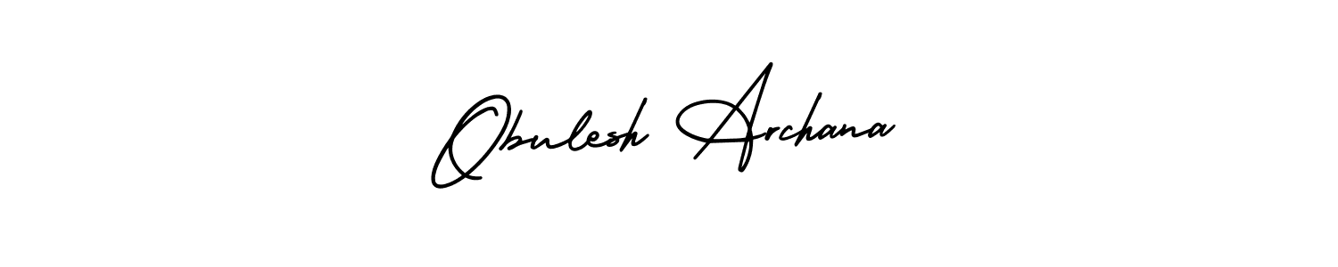 You can use this online signature creator to create a handwritten signature for the name Obulesh Archana. This is the best online autograph maker. Obulesh Archana signature style 3 images and pictures png