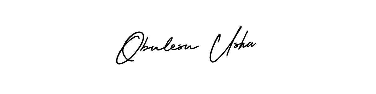 Make a beautiful signature design for name Obulesu Usha. With this signature (AmerikaSignatureDemo-Regular) style, you can create a handwritten signature for free. Obulesu Usha signature style 3 images and pictures png