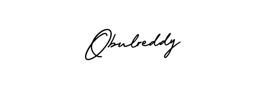 You should practise on your own different ways (AmerikaSignatureDemo-Regular) to write your name (Obulreddy) in signature. don't let someone else do it for you. Obulreddy signature style 3 images and pictures png
