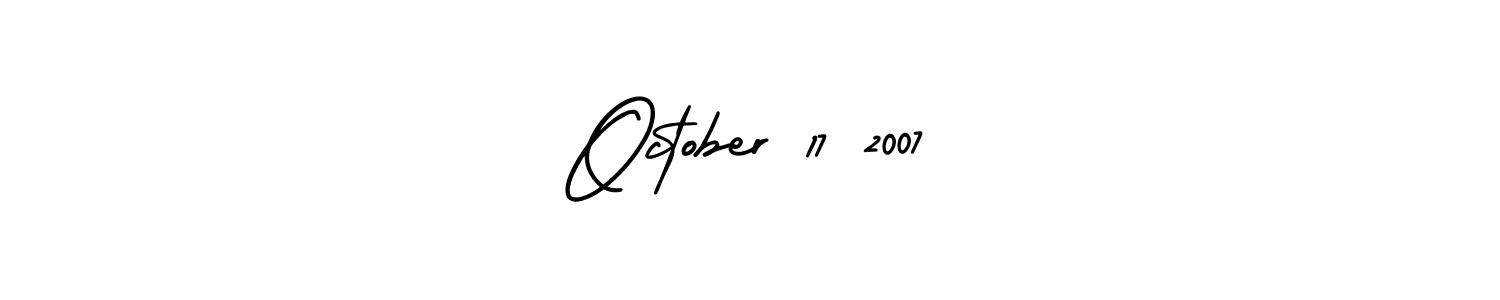 How to Draw October 17 2007 signature style? AmerikaSignatureDemo-Regular is a latest design signature styles for name October 17 2007. October 17 2007 signature style 3 images and pictures png